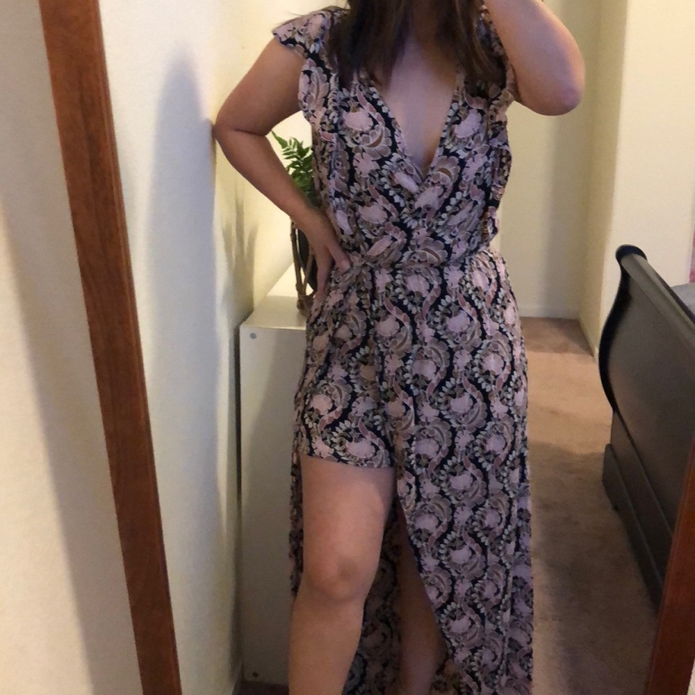 Florar maxi dress with slit